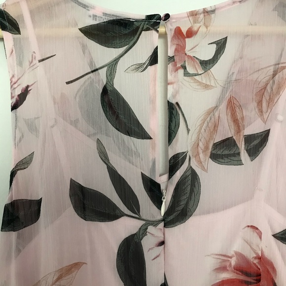 Calvin Klein Floral Chiffon V-neck Dress - Picture 12 of 16